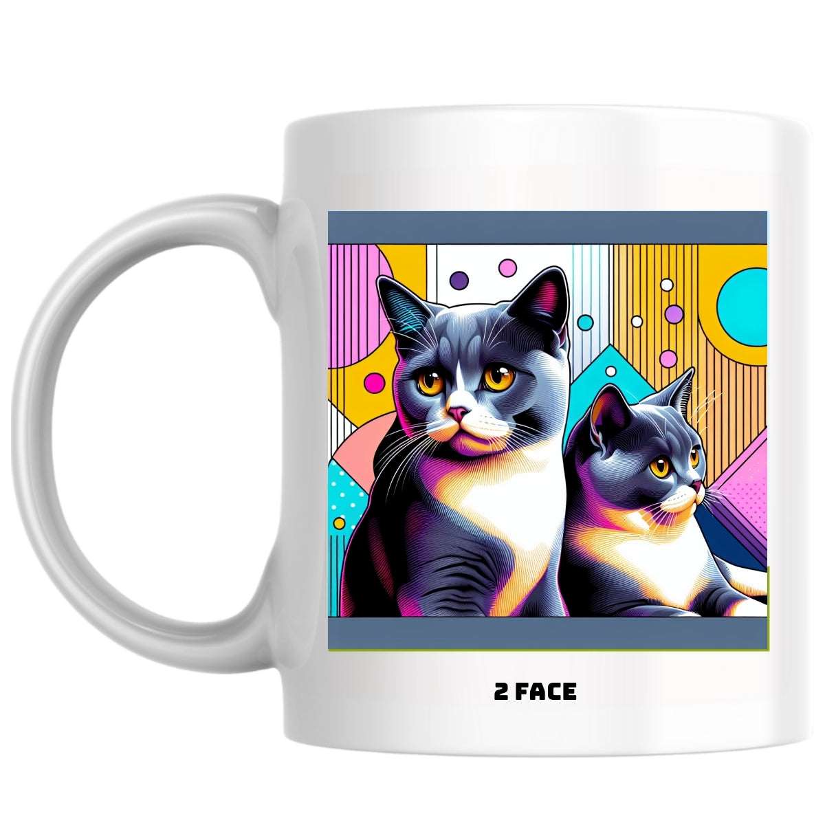 2 Face the Magnificent: Pop Art Coffee Mug