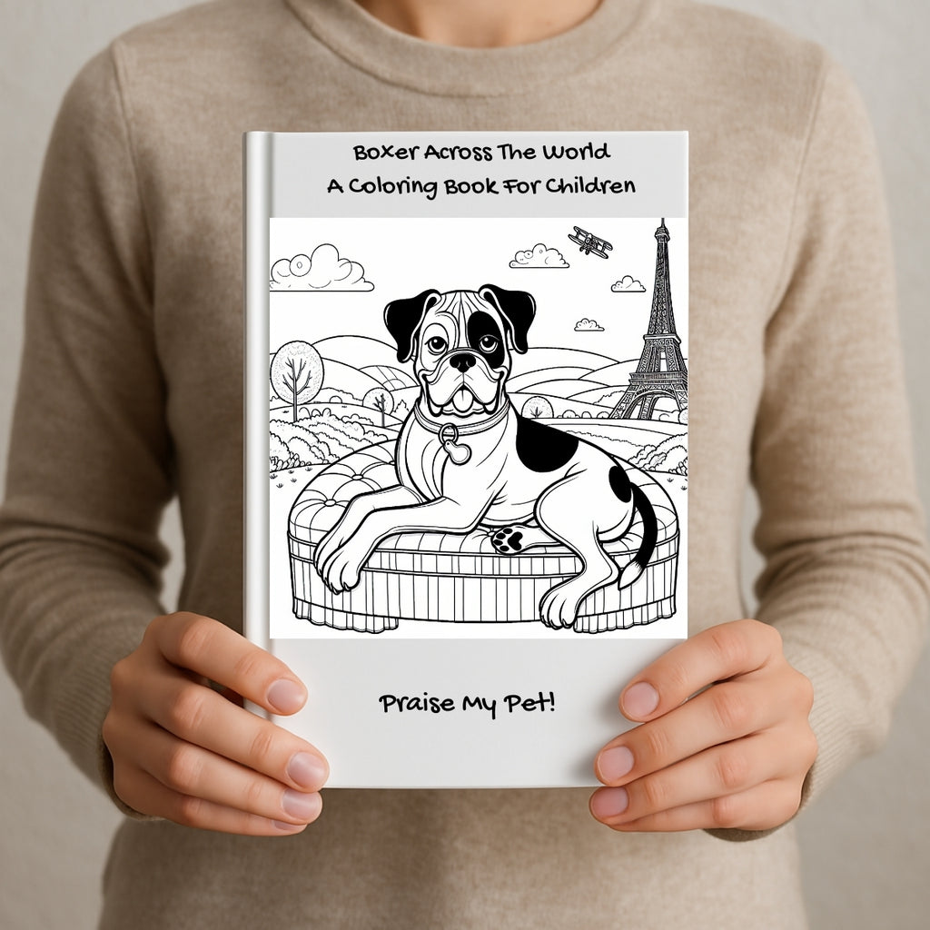 Boxer Across The World: A Coloring Book For Children