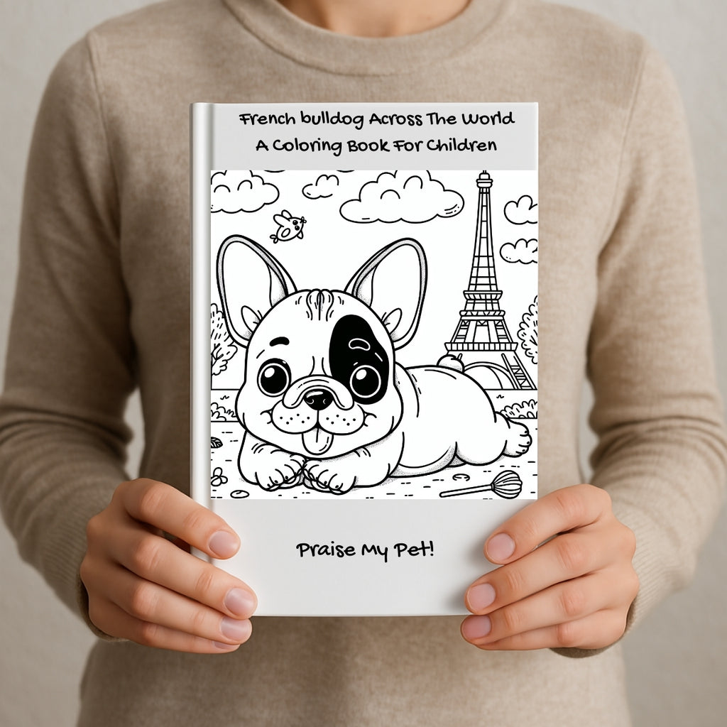 French bulldog Across The World: A Coloring Book For Children