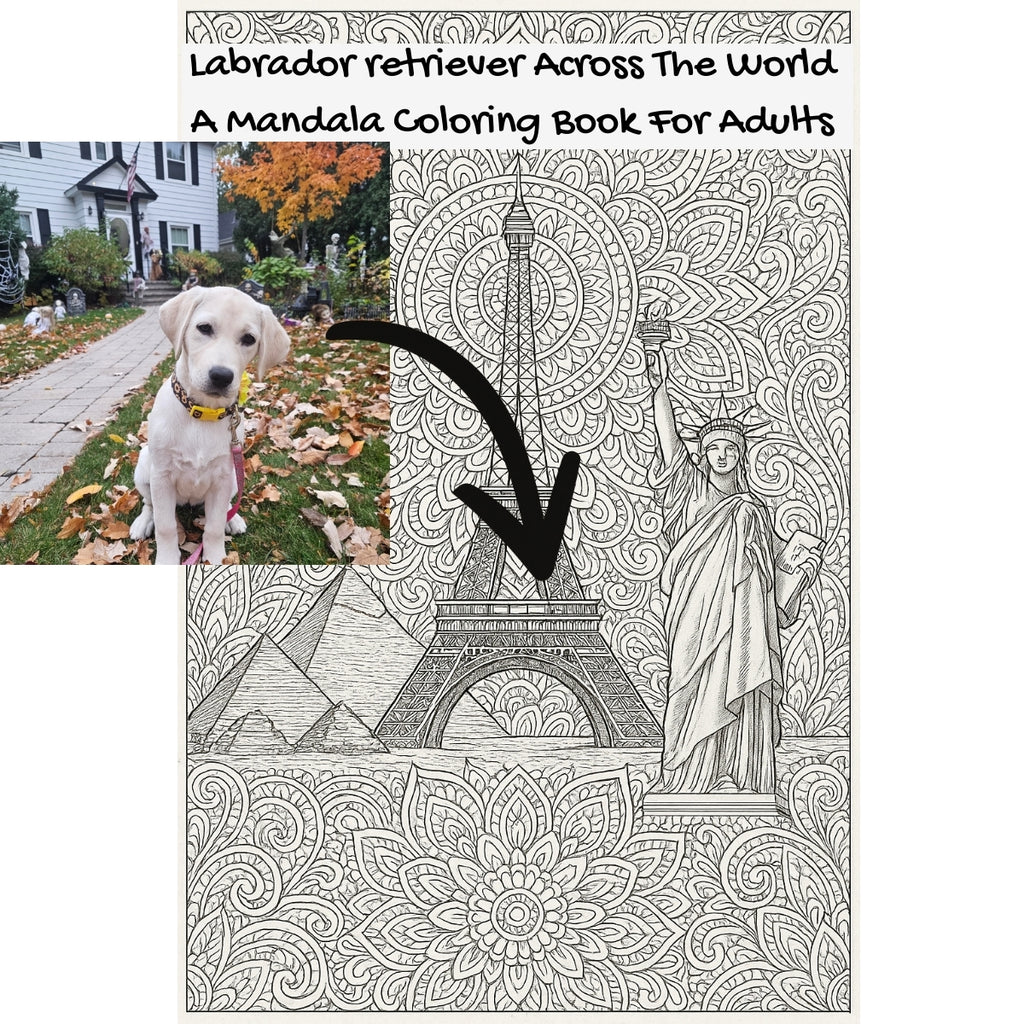 Labrador retriever Across The World: A Mandala Coloring Book For Adults