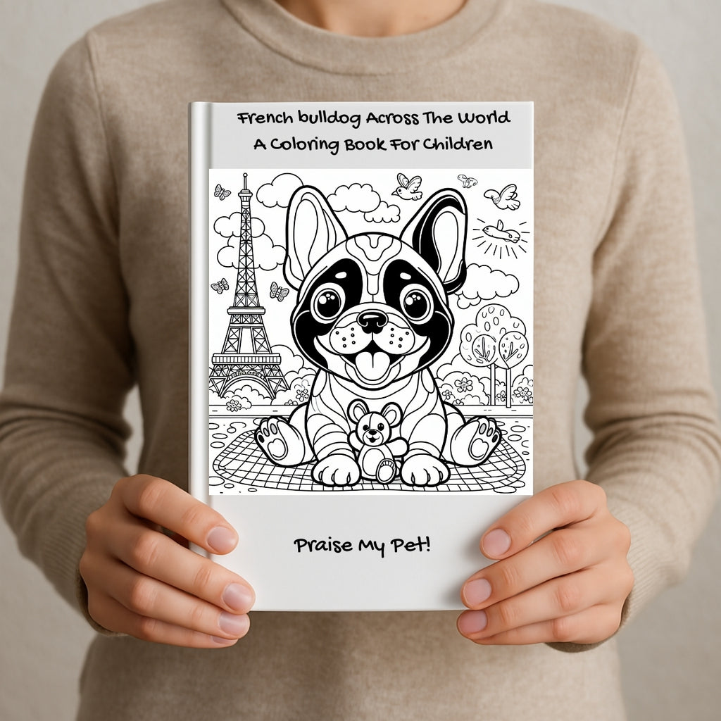 French bulldog Across The World: A Coloring Book For Children