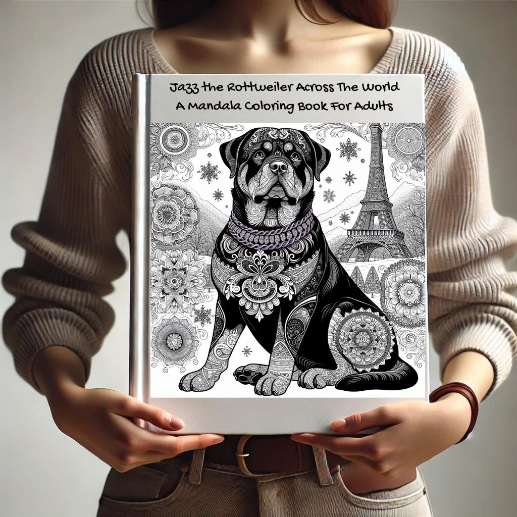 Jazz the Rottweiler Across The World: A Mandala Coloring Book For Adults