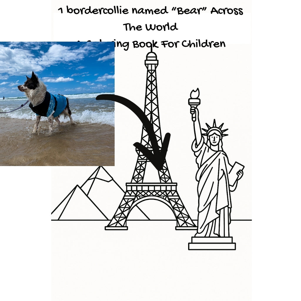 1 bordercollie named “Bear” Across The World: A Coloring Book For Children