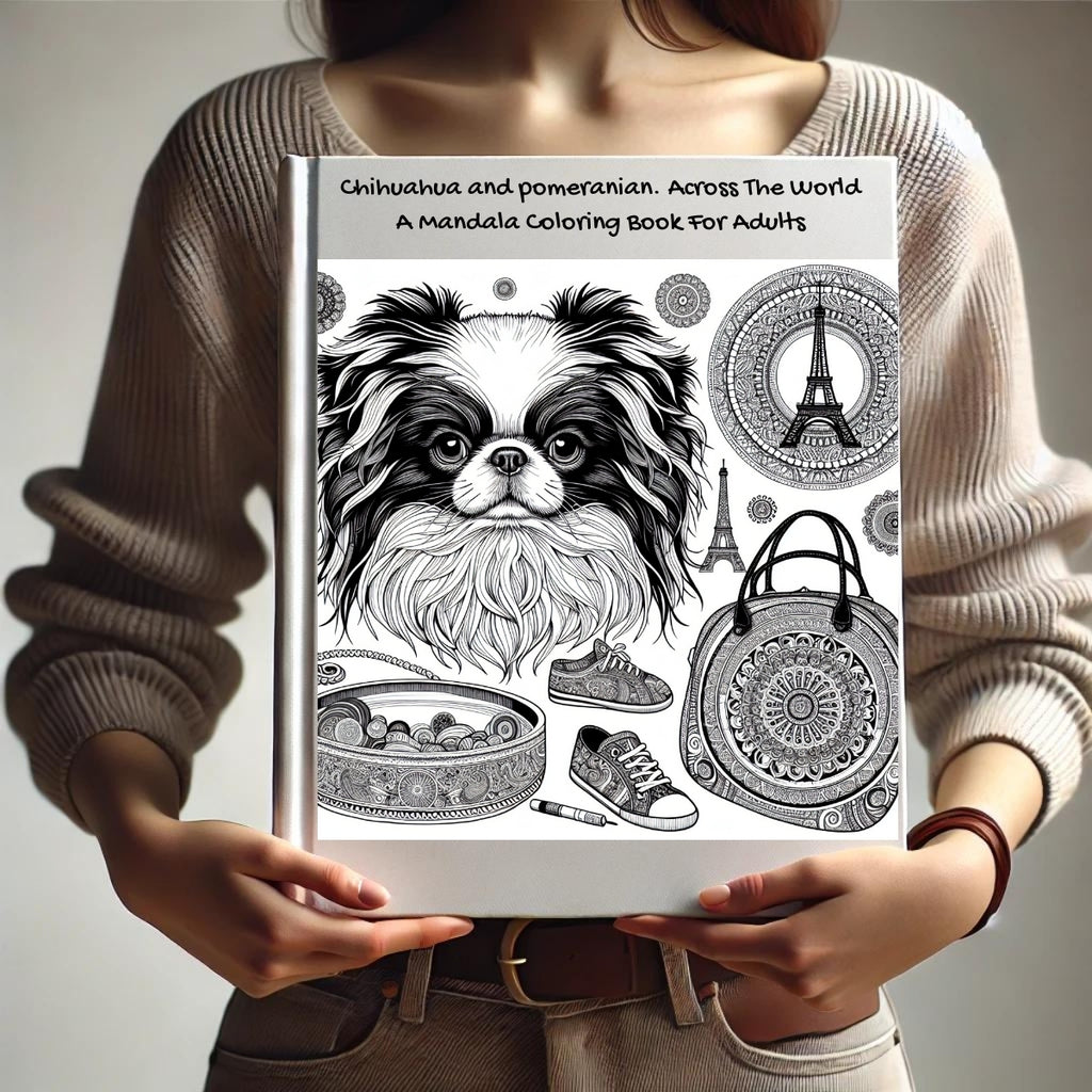 Chihuahua and pomeranian. Across The World: A Mandala Coloring Book For Adults