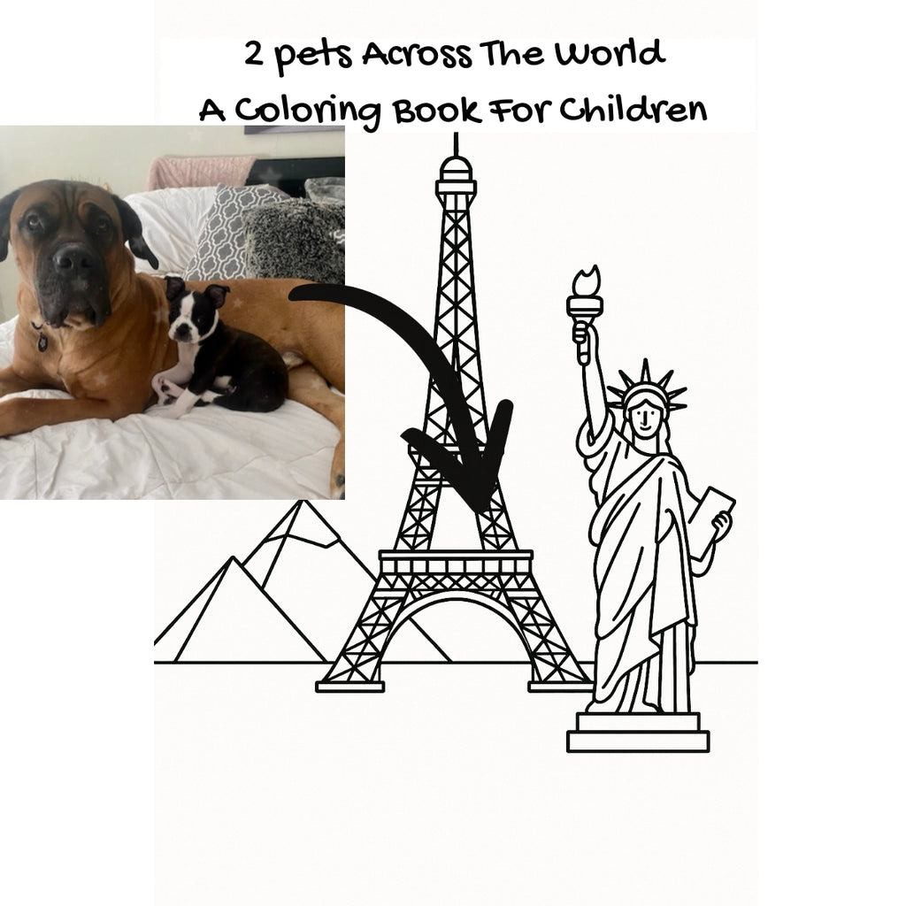 2 pets Across The World: A Coloring Book For Children