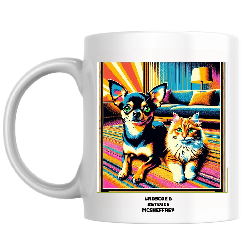 #ROSCOE & #STEVIE McSheffrey the Magnificent: Pop Art Coffee Mug