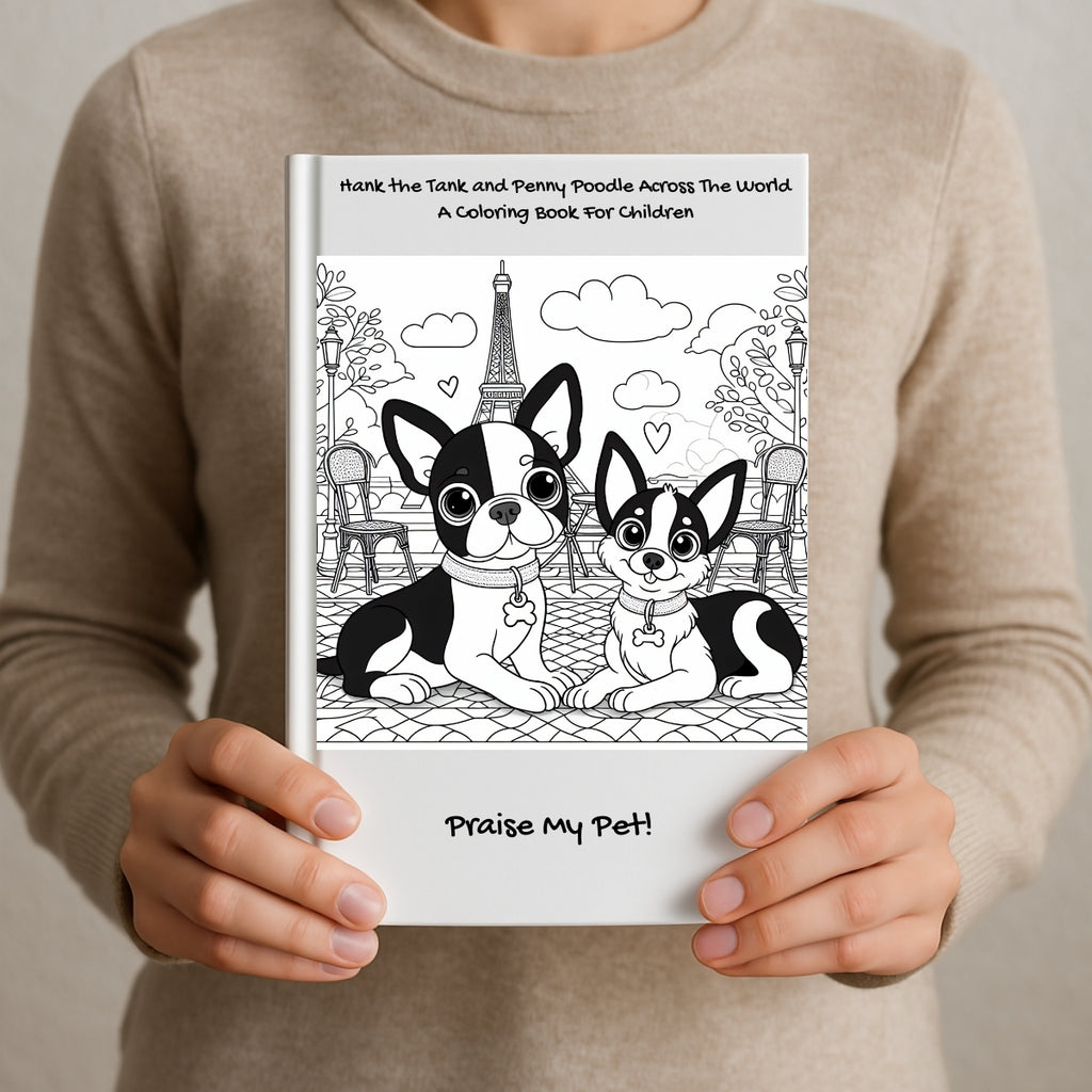 Hank the Tank and Penny Poodle Across The World: A Coloring Book For Children