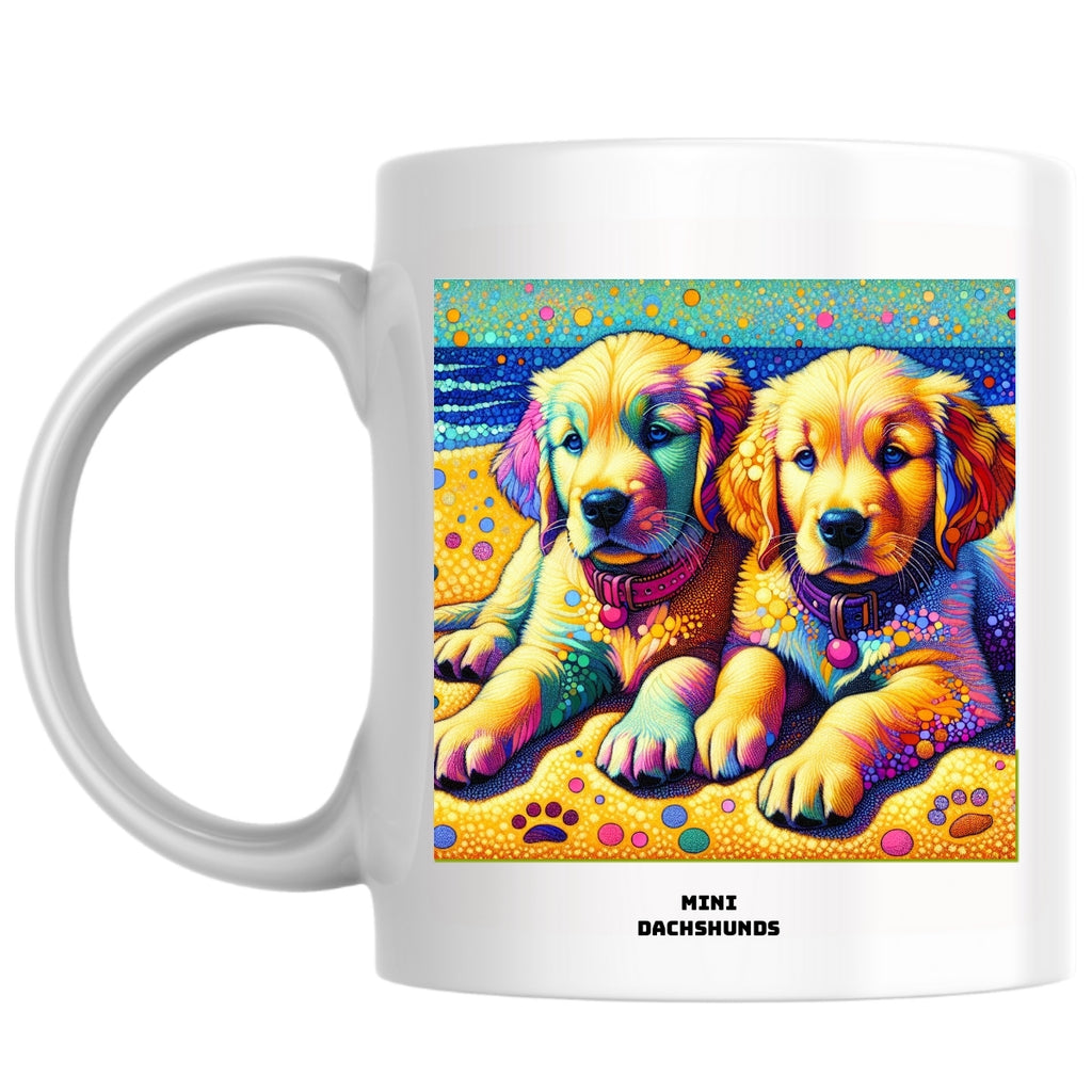 Mini Dachshunds the Magnificent: Pop Art Coffee Mug
