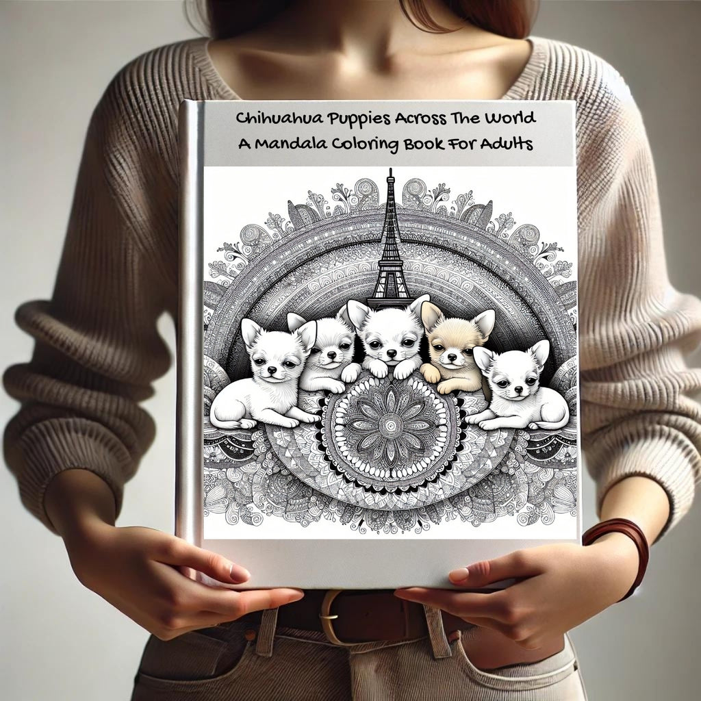 Chihuahua Puppies Across The World: A Mandala Coloring Book For Adults