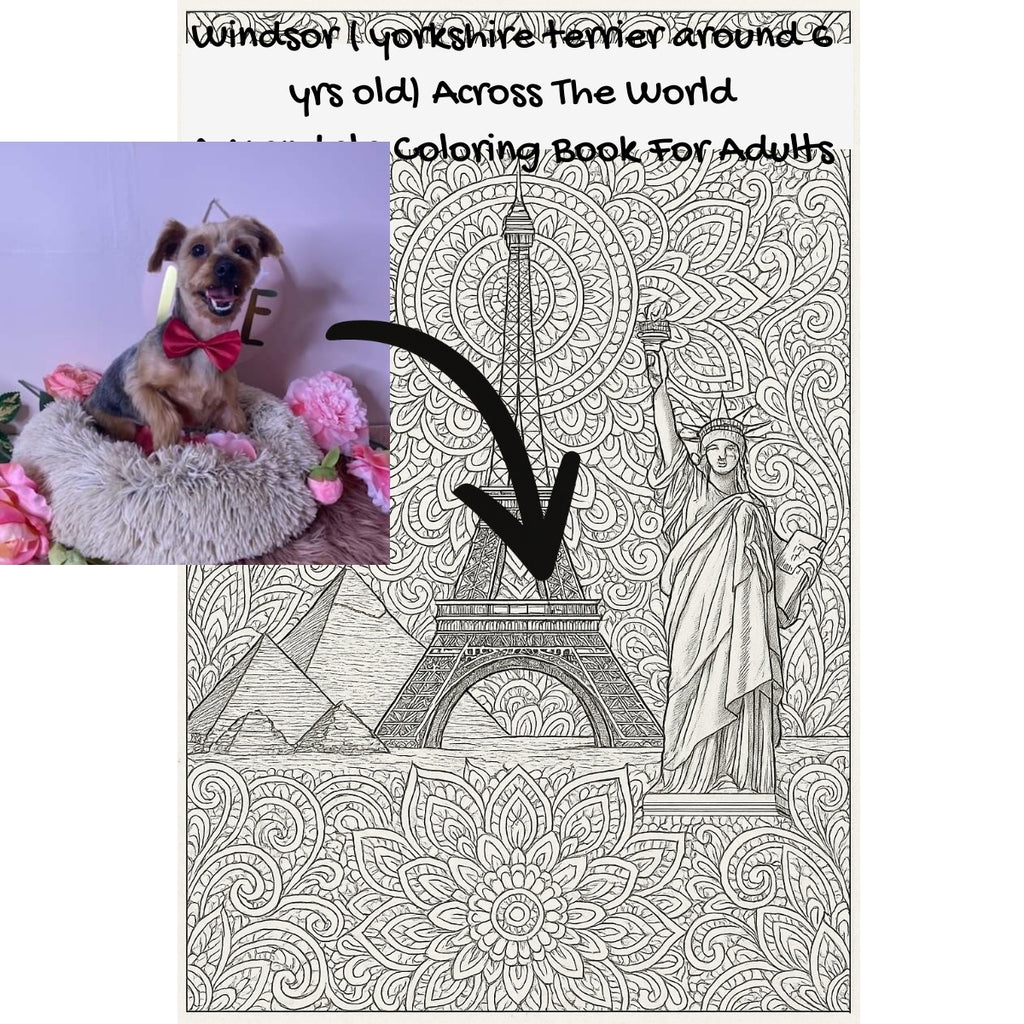 Windsor ( yorkshire terrier around 6 yrs old) Across The World: A Mandala Coloring Book For Adults