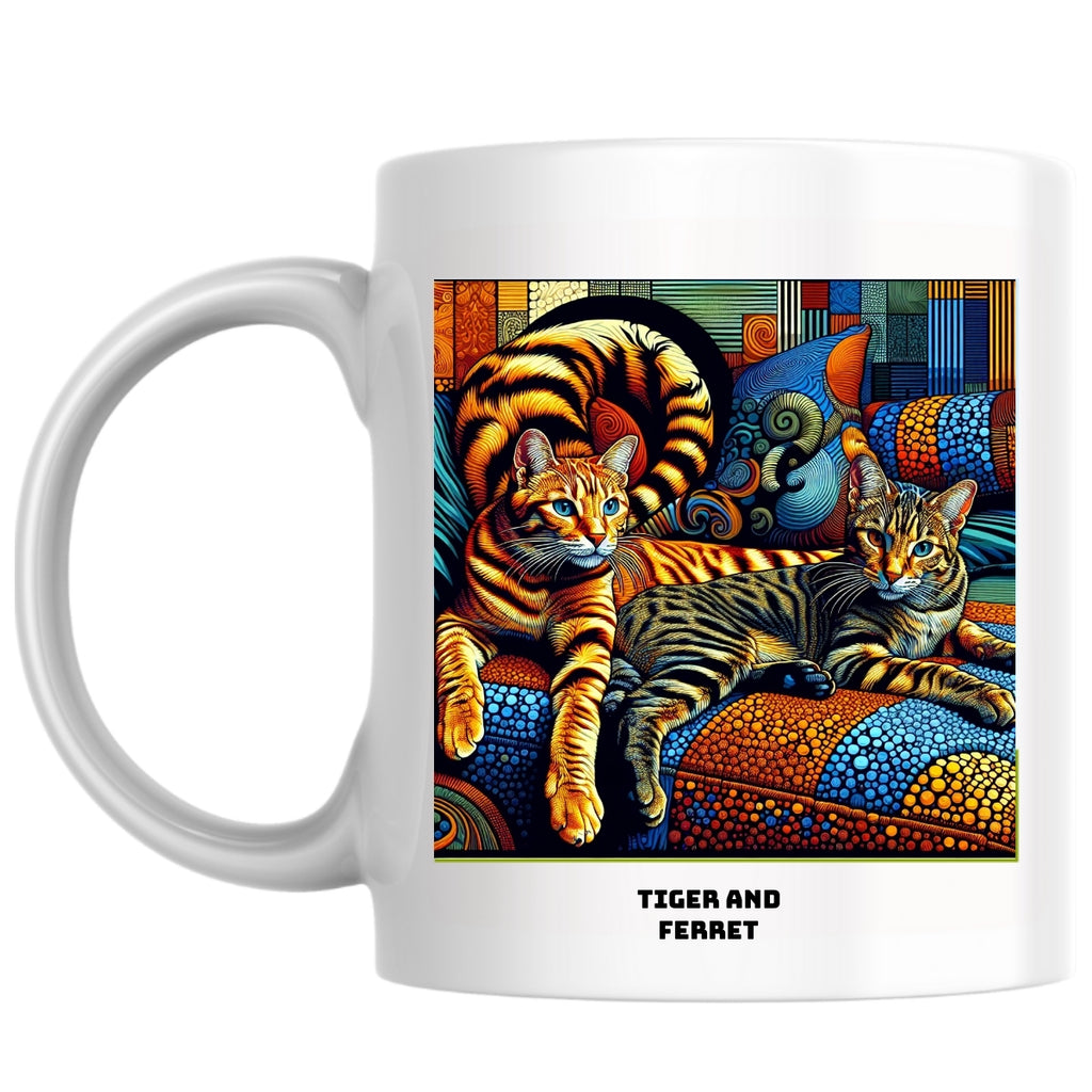 Tiger and ferret the Magnificent: Pop Art Coffee Mug