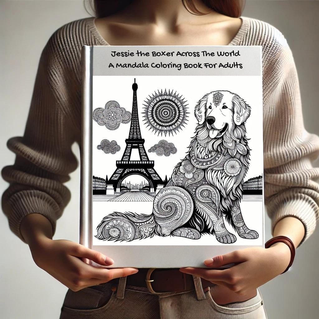 Jessie the Boxer Across The World: A Mandala Coloring Book For Adults