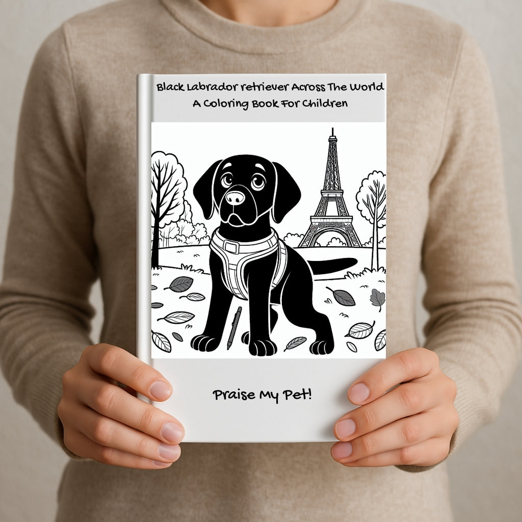 Black Labrador retriever Across The World: A Coloring Book For Children