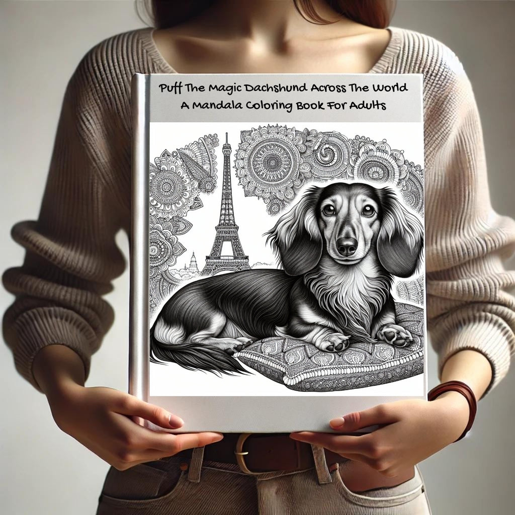 Puff The Magic Dachshund Across The World: A Mandala Coloring Book For Adults