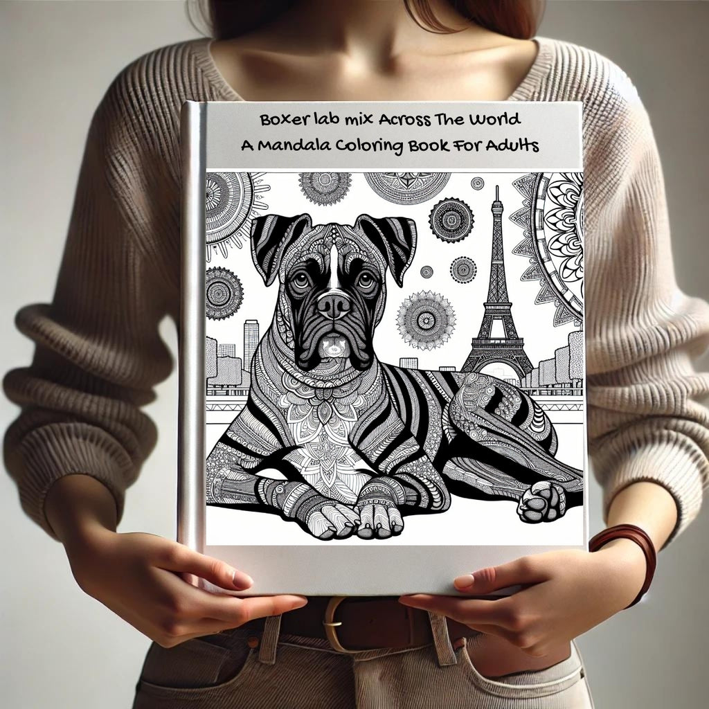 Boxer lab mix Across The World: A Mandala Coloring Book For Adults