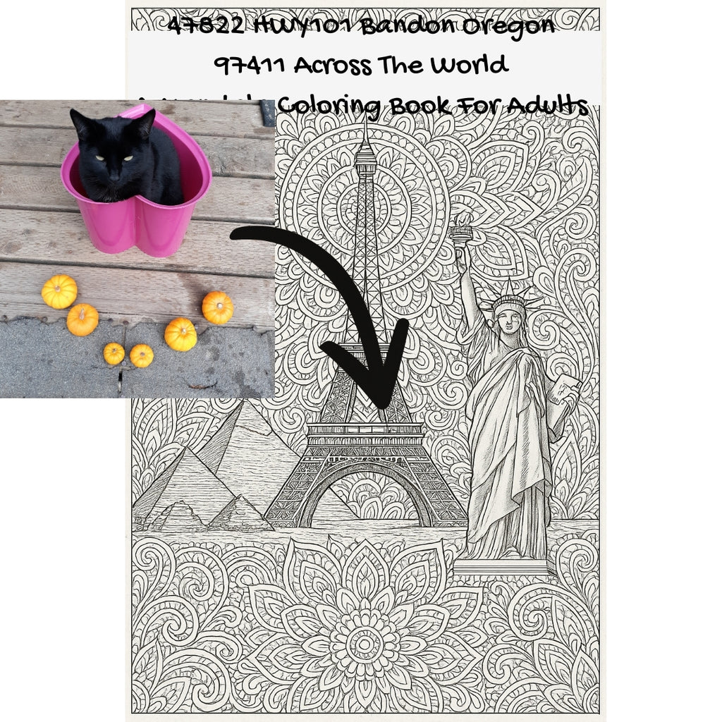 47822 HWY101 Bandon Oregon 97411 Across The World: A Mandala Coloring Book For Adults