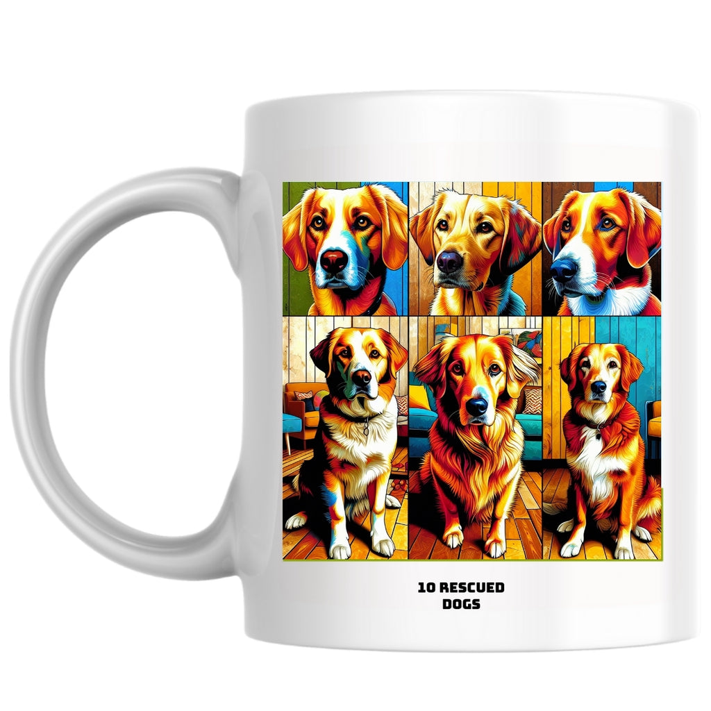 10 rescued dogs the Magnificent: Pop Art Coffee Mug
