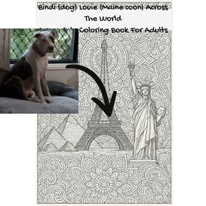 Bindi (dog) Louie (Maine coon) Across The World: A Mandala Coloring Book For Adults