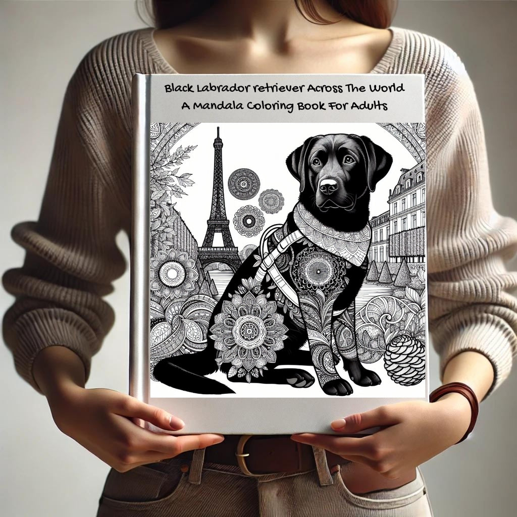 Black Labrador retriever Across The World: A Mandala Coloring Book For Adults