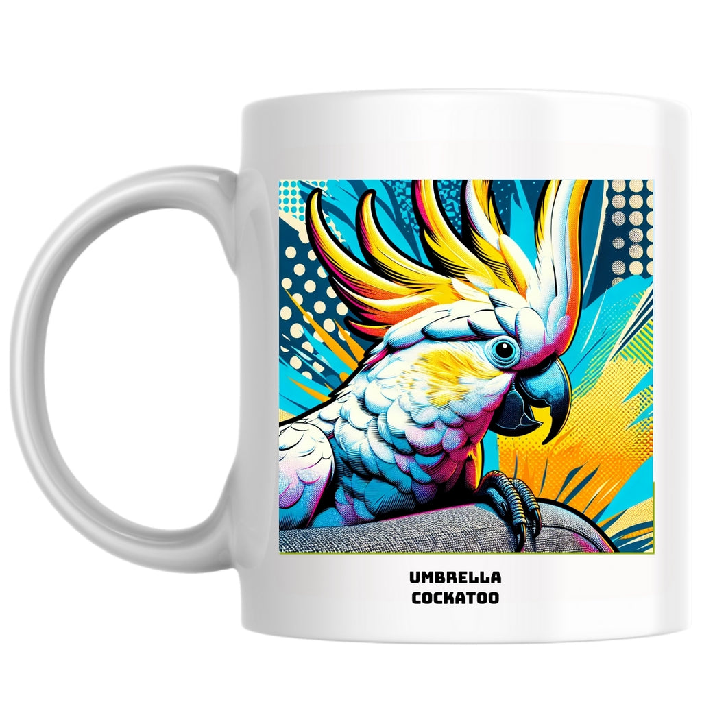 Umbrella cockatoo the Magnificent: Pop Art Coffee Mug