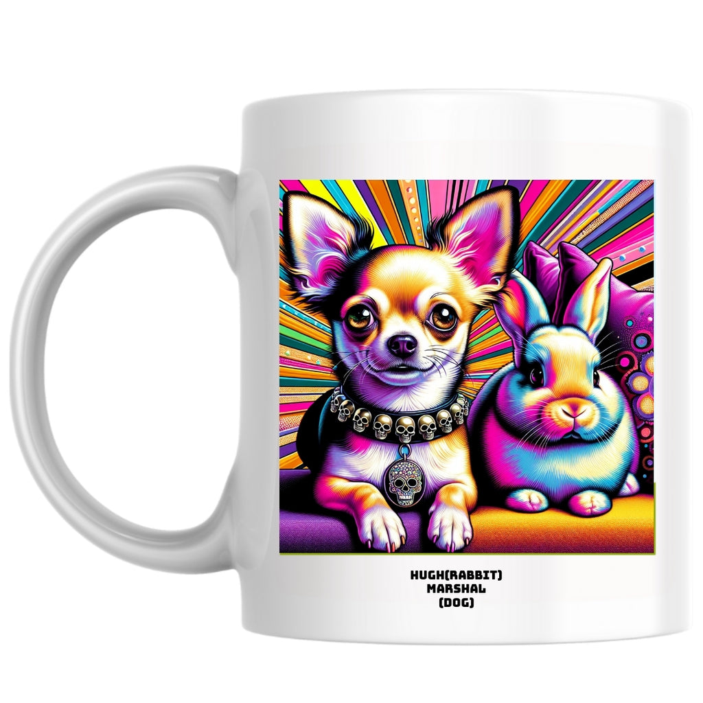 Hugh(rabbit) Marshal (dog) the Magnificent: Pop Art Coffee Mug