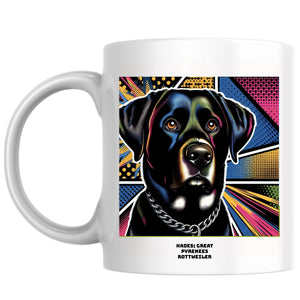Hades; Great Pyrenees Rottweiler the Magnificent: Pop Art Coffee Mug