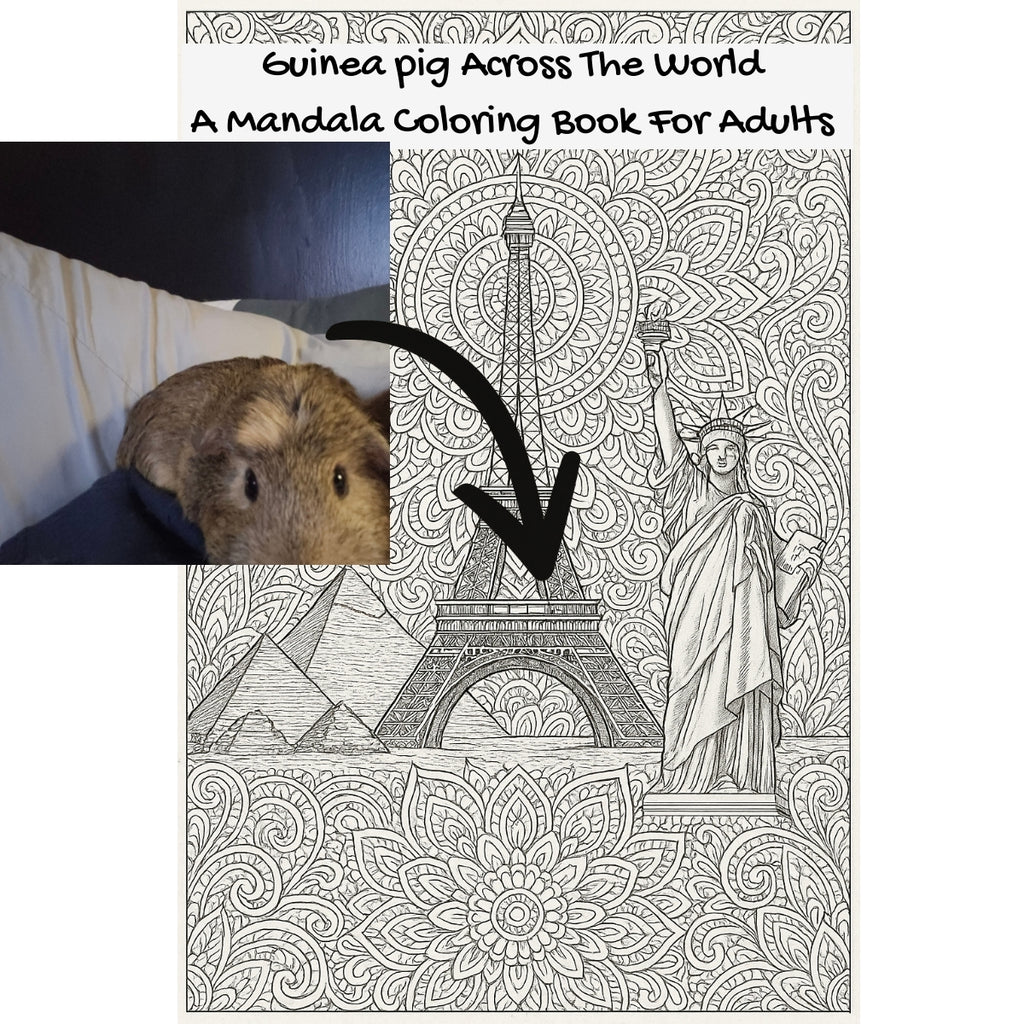 Guinea pig Across The World: A Mandala Coloring Book For Adults