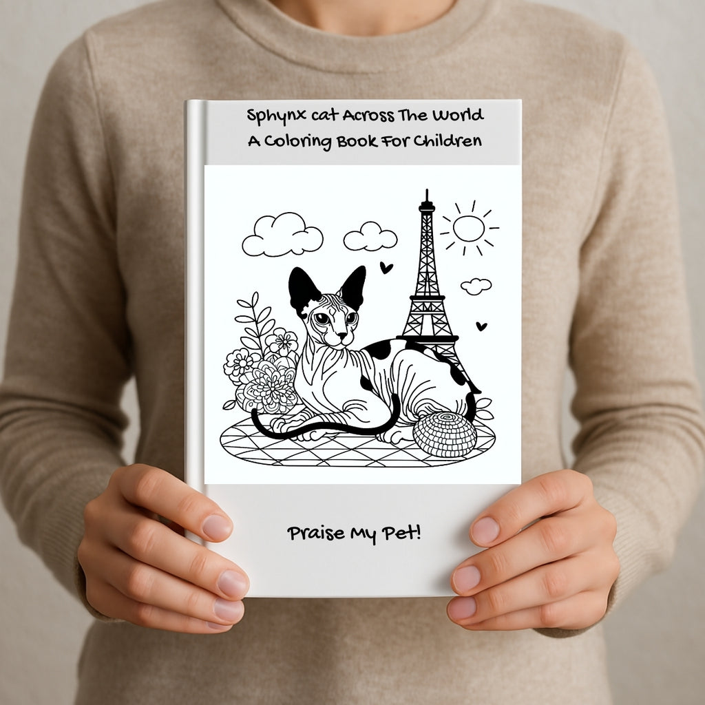 Sphynx cat Across The World: A Coloring Book For Children