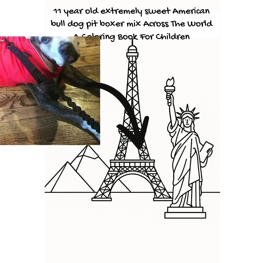 11 year old extremely sweet American bull dog pit boxer mix Across The World: A Coloring Book For Children