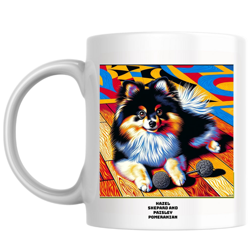 Hazel Shepard and Paisley Pomeranian the Magnificent: Pop Art Coffee Mug