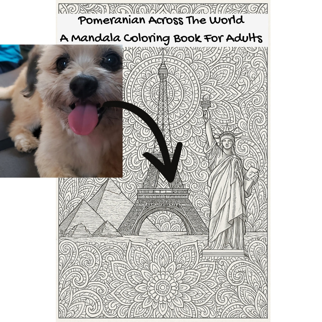 Pomeranian Across The World: A Mandala Coloring Book For Adults