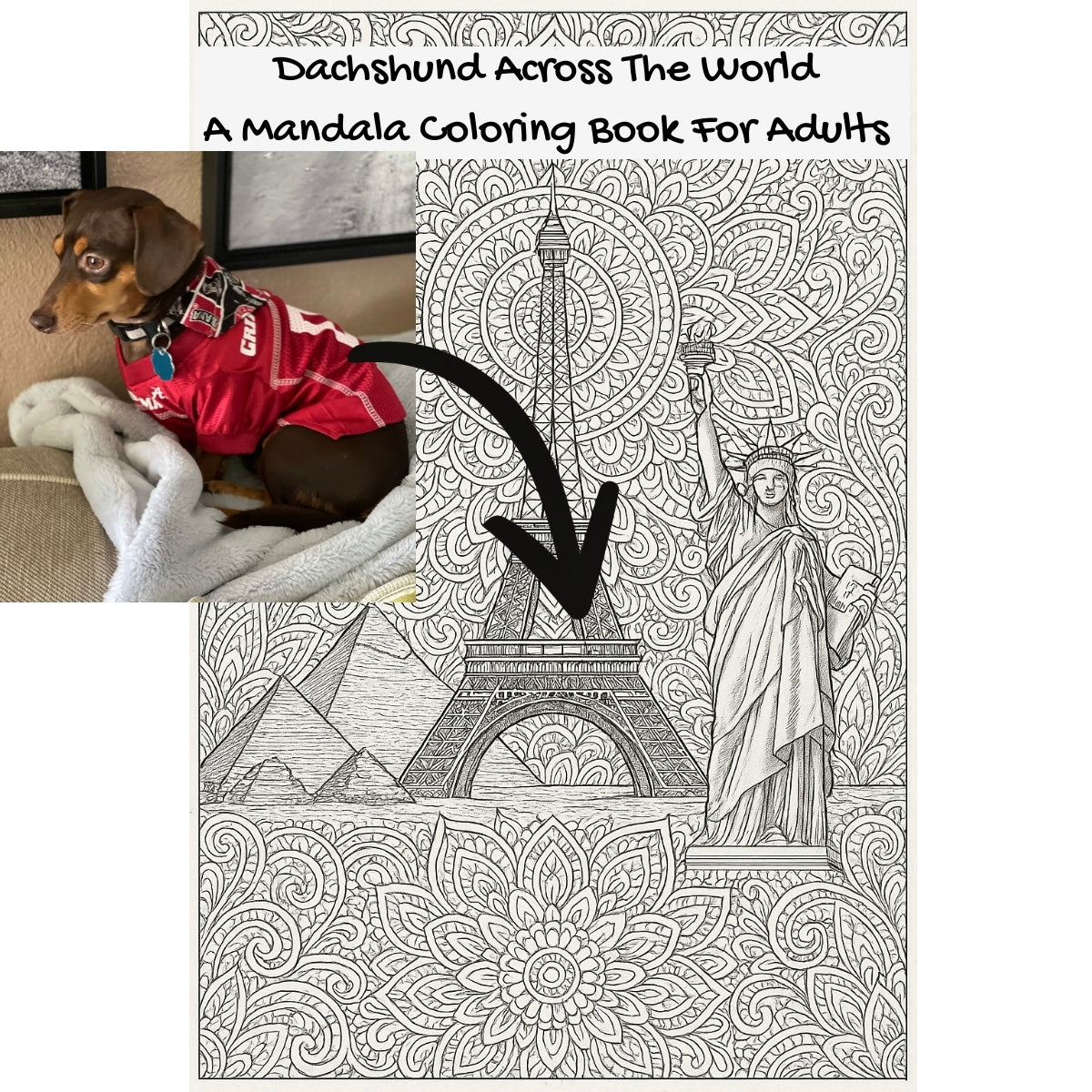 Dachshund Across The World: A Mandala Coloring Book For Adults