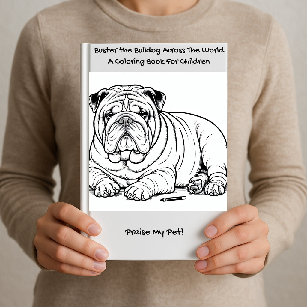 Buster the Bulldog Across The World: A Coloring Book For Children