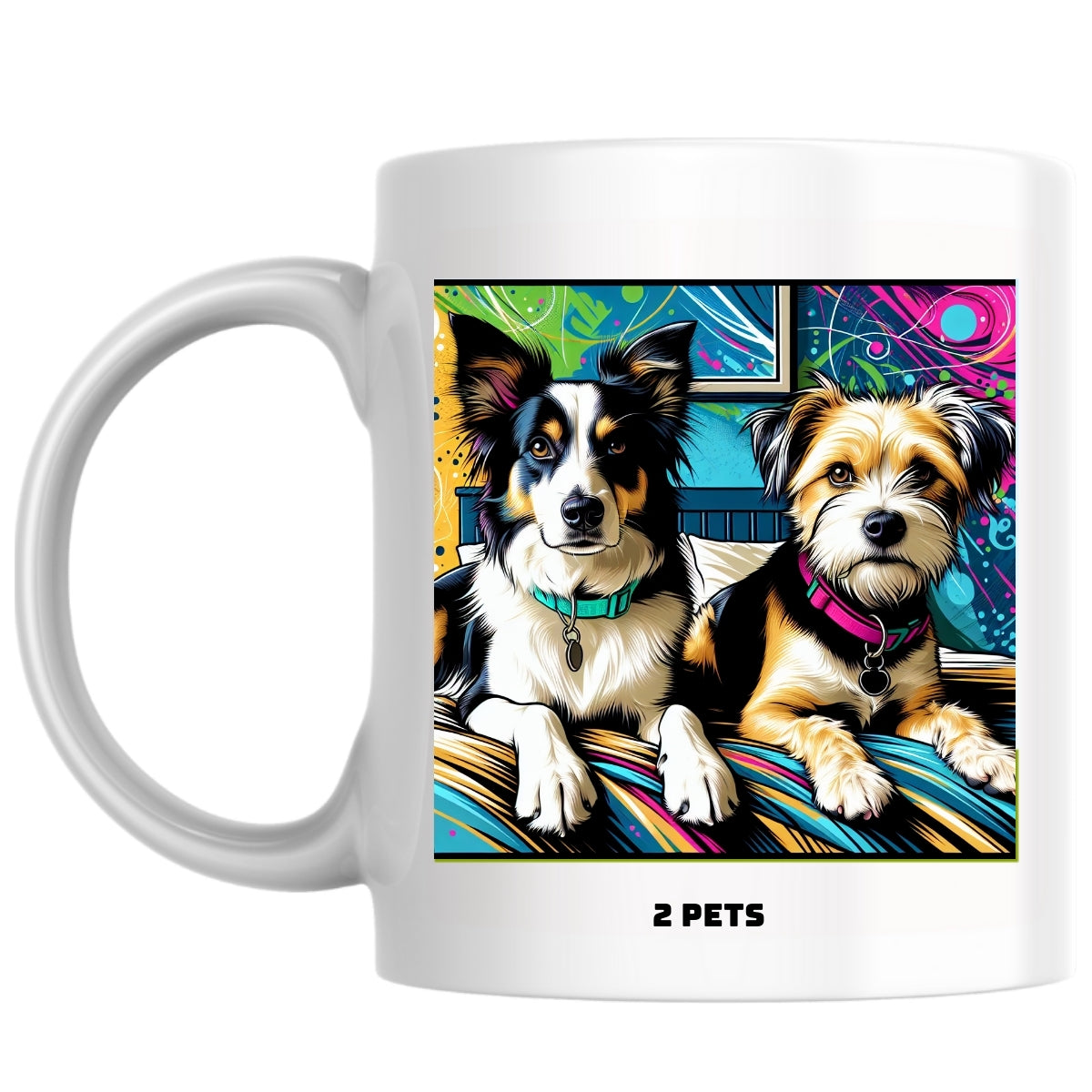 2 pets the Magnificent: Pop Art Coffee Mug