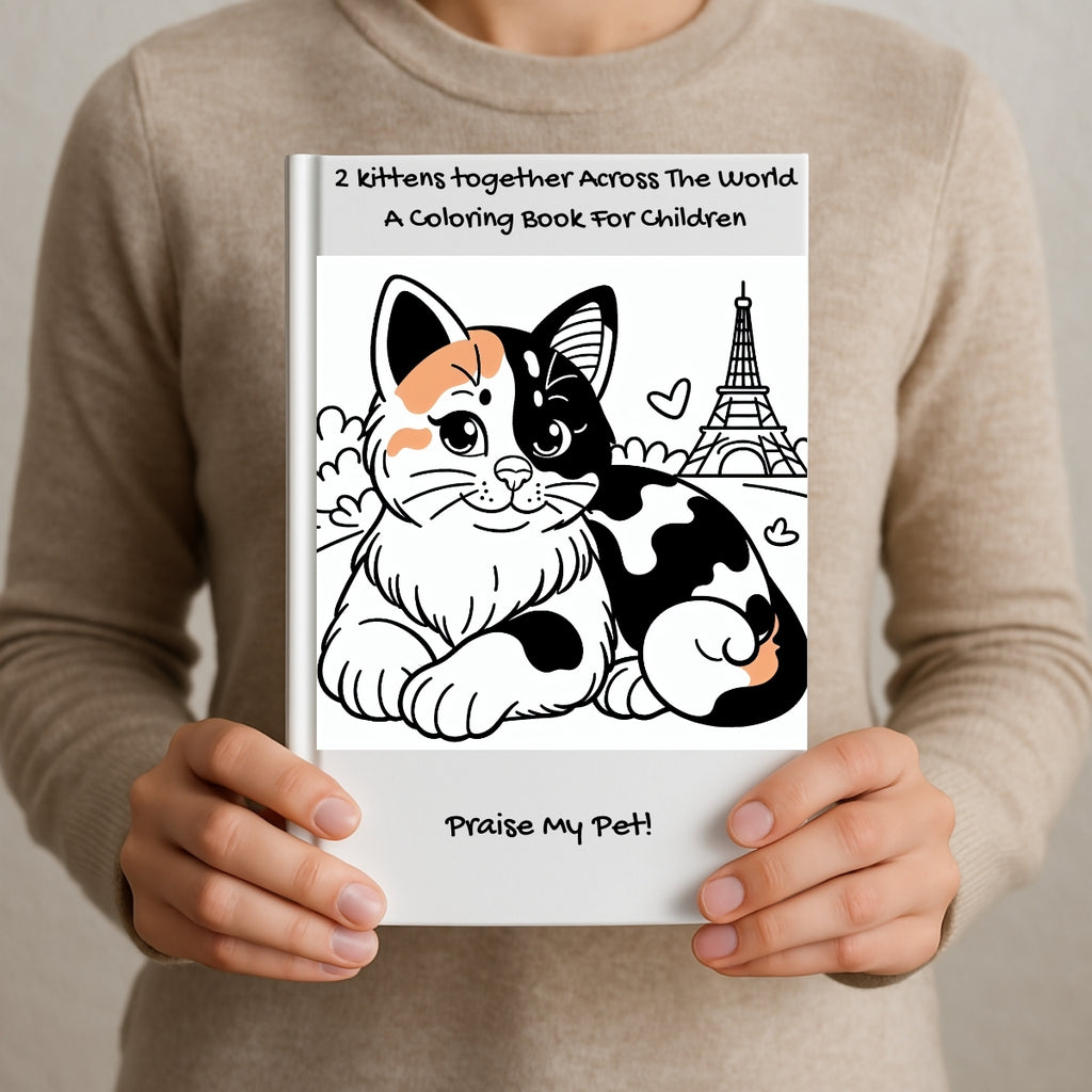 2 kittens together Across The World: A Coloring Book For Children