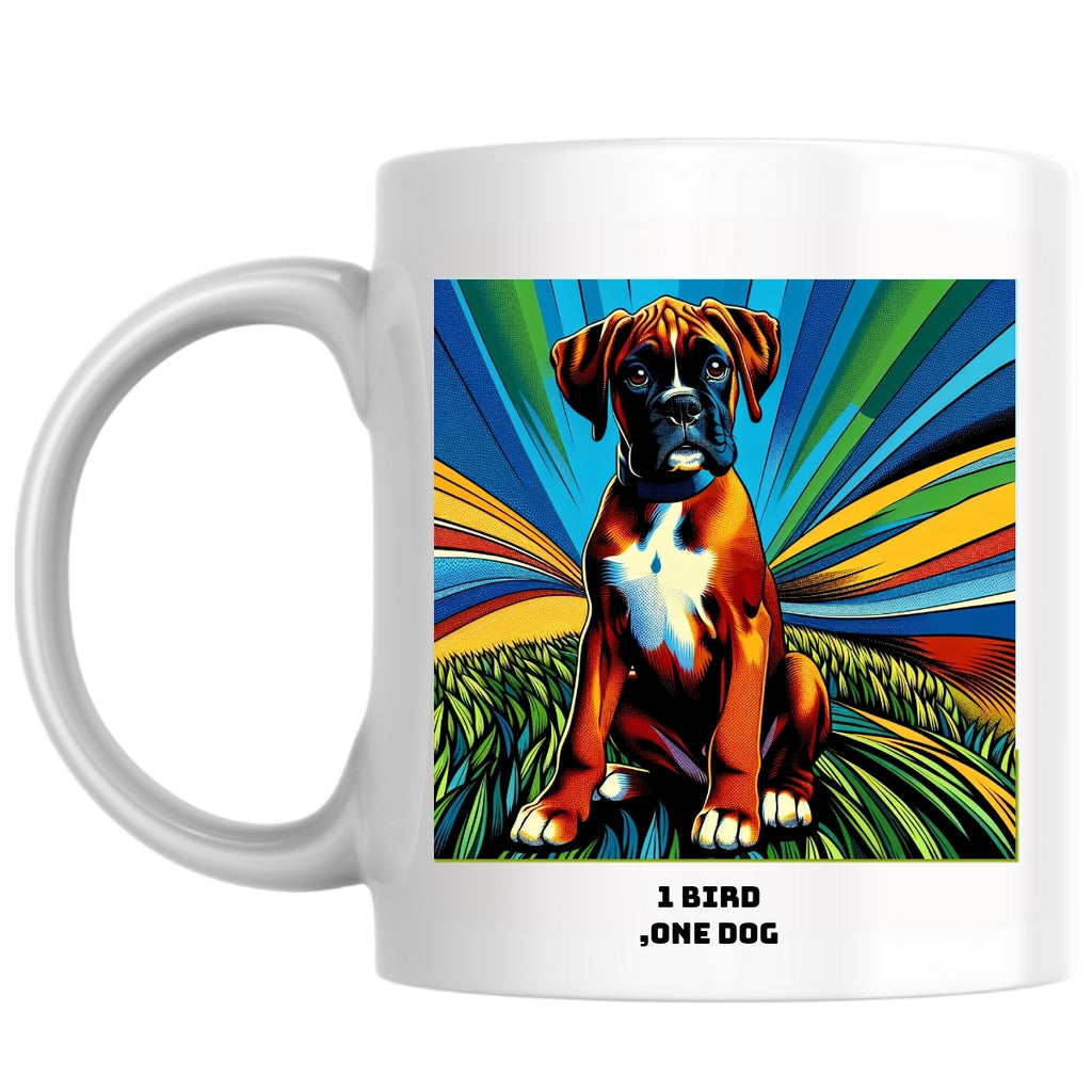 1 bird  ,one dog the Magnificent: Pop Art Coffee Mug