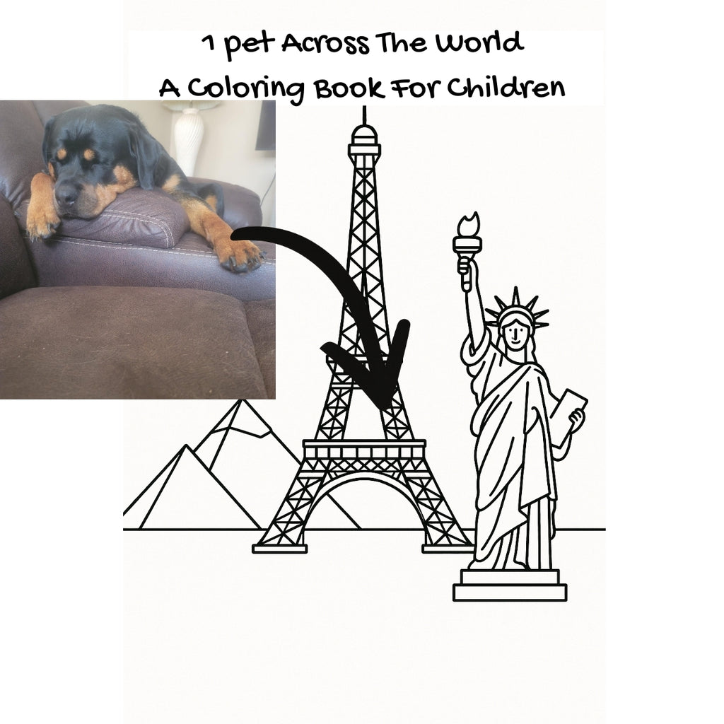 1 pet Across The World: A Coloring Book For Children