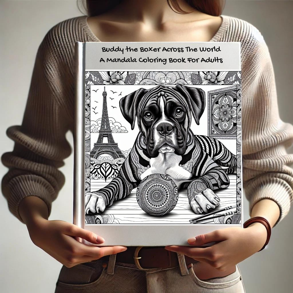 Buddy the Boxer Across The World: A Mandala Coloring Book For Adults