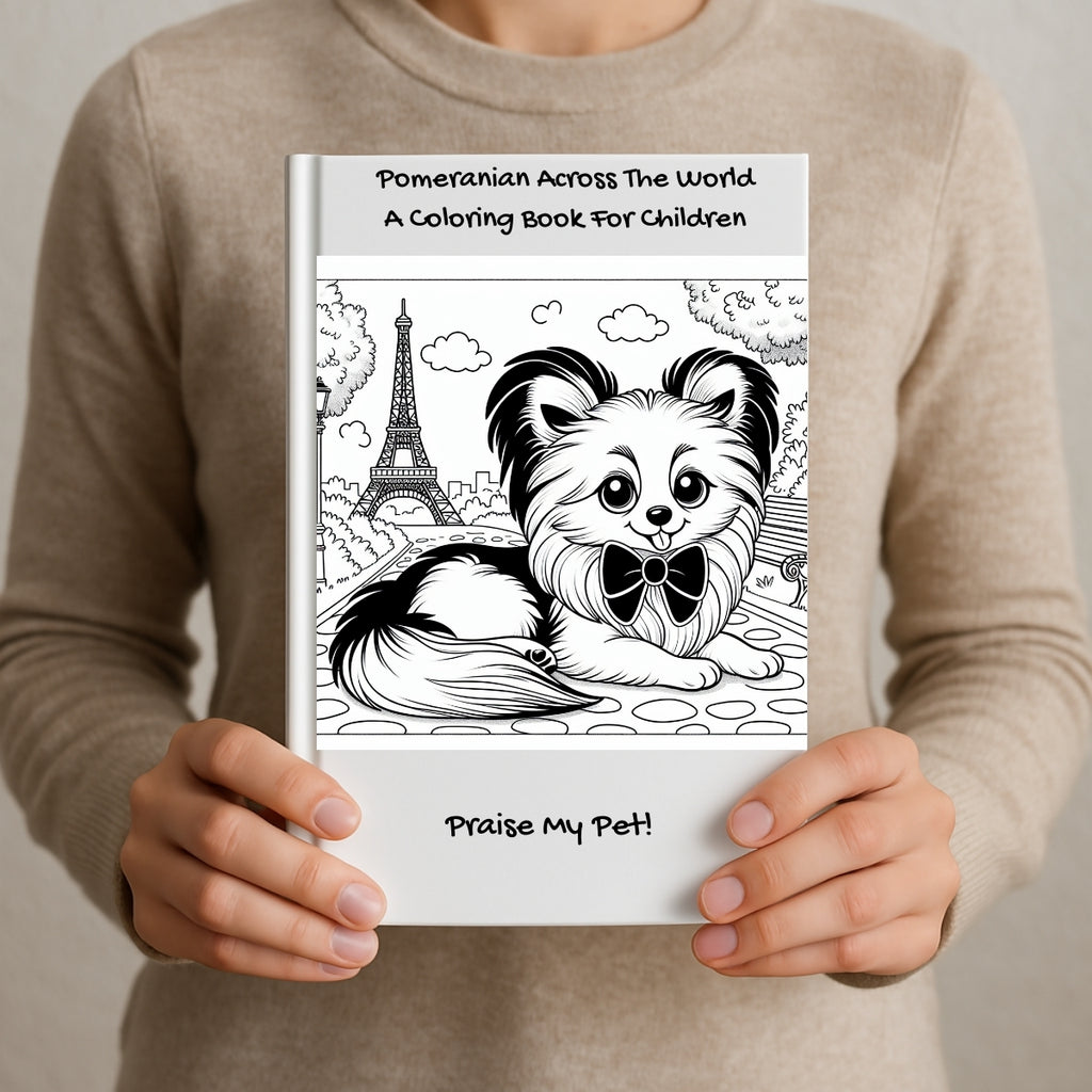 Pomeranian Across The World: A Coloring Book For Children