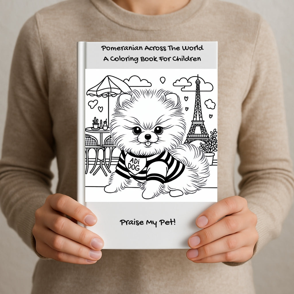 Pomeranian Across The World: A Coloring Book For Children