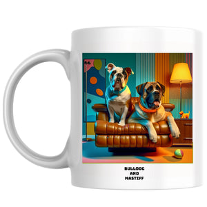 Bulldog and mastiff the Magnificent: Pop Art Coffee Mug