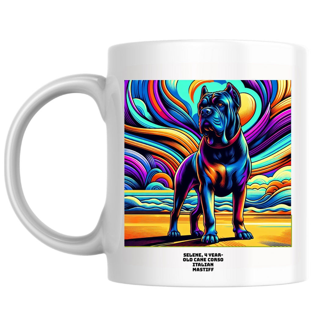 Selene, 4 year-old Cane Corso Italian mastiff the Magnificent: Pop Art Coffee Mug