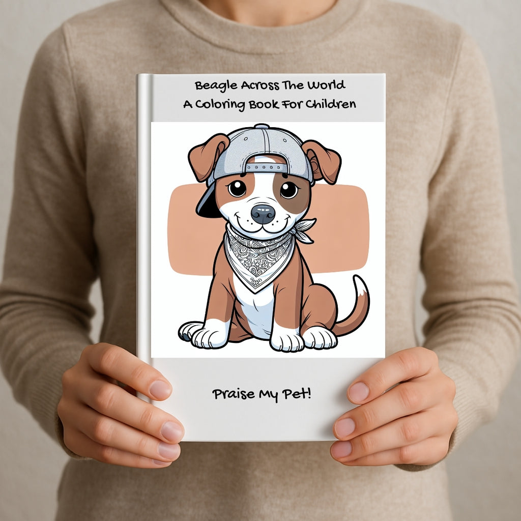 Beagle Across The World: A Coloring Book For Children