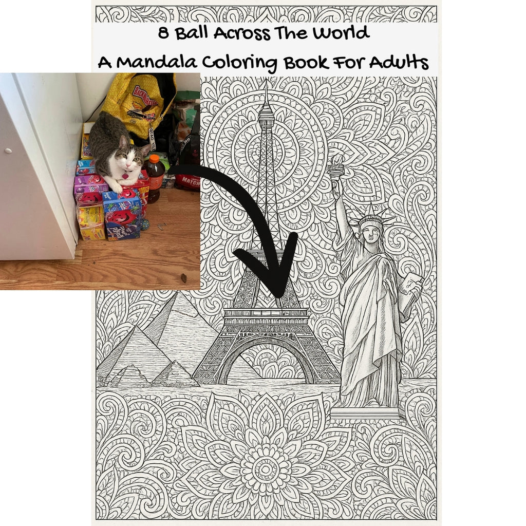8 Ball Across The World: A Mandala Coloring Book For Adults