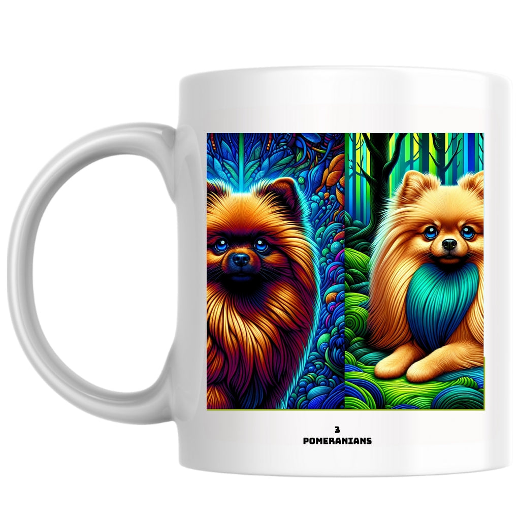 3 pomeranians the Magnificent: Pop Art Coffee Mug