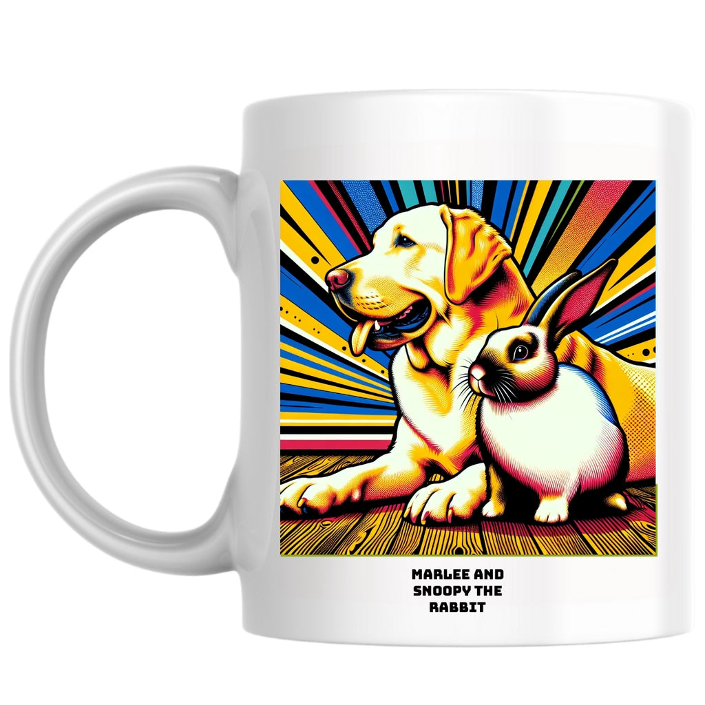 Marlee and Snoopy the Rabbit the Magnificent: Pop Art Coffee Mug