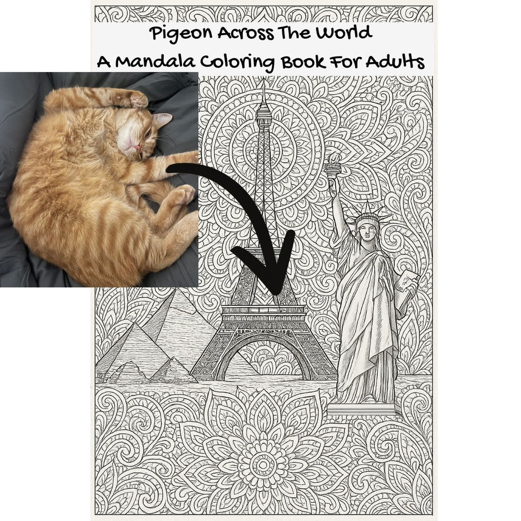 Pigeon Across The World: A Mandala Coloring Book For Adults