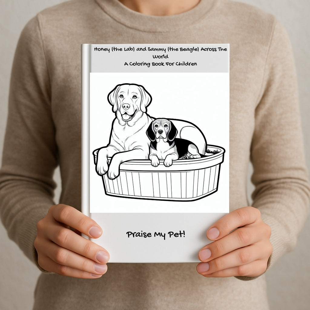 Honey (the Lab) and Sammy (the Beagle) Across The World: A Coloring Book For Children