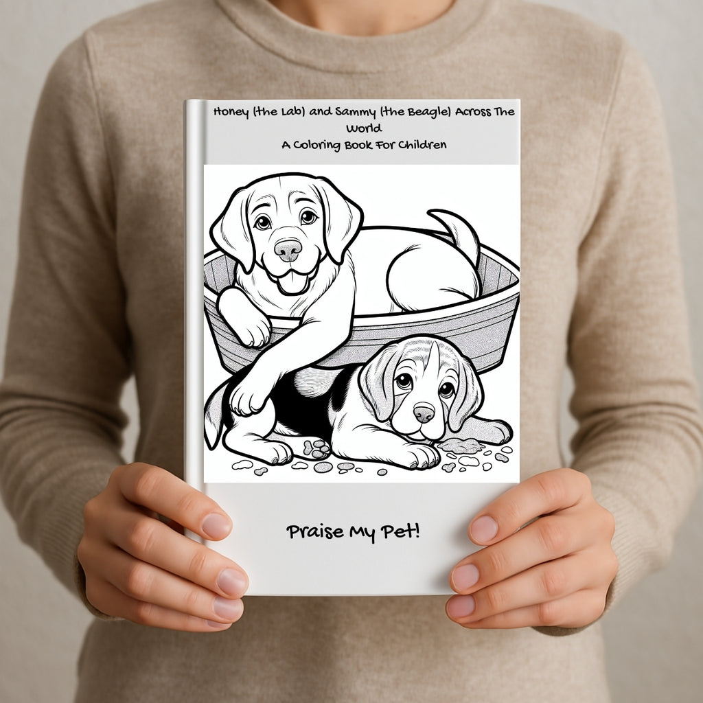 Honey (the Lab) and Sammy (the Beagle) Across The World: A Coloring Book For Children