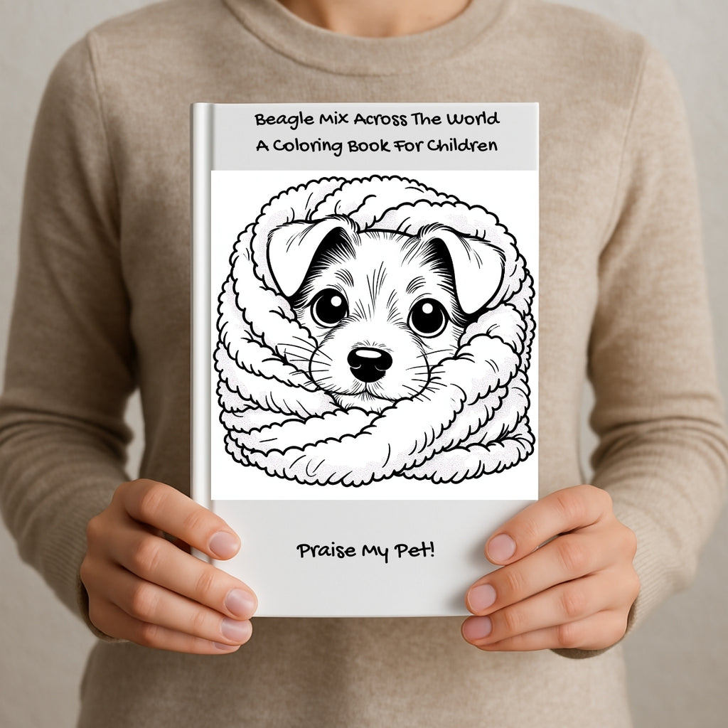 Beagle Mix Across The World: A Coloring Book For Children